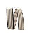 Reliant Ribbon Reliant Ribbon 93424W-031-09H 10.5 in. 20 Yards Ticking Linen Stripe Wired Edge Ribbon; Black 93424W-031-09H